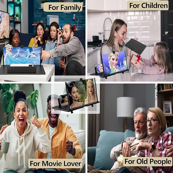 3D HD Mobile Phone Screen Magnifier – Foldable Screen Amplifier with Stand